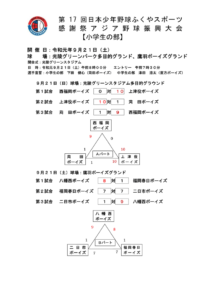 第17 回日本少年野球ふくやカップ争奪野球振興大会小学生の部